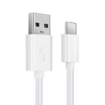 Câble USB C Type C de 1m pour LG Tone Free HBS-FN6, HBS-FN4, HBS-FN7, HBS-FN5U transfert de données et charge 3A blanc en PVC