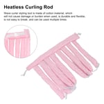 (Pink)Heatless Curling Rod Sleeping Hair Curl Styling Roller Ribbon