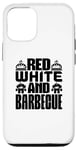 Coque pour iPhone 14 Rouge Blanc et Barbecue - Amusant BBQ Lover