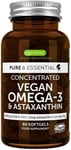 Pure & Essential Vegan Omega 3, Sustainable Algae Oil 1344mg, DHA & EPA 600mg, 