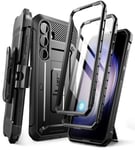 SUPCASE Unicorn Beetle Pro for Samsung Galaxy S24 Plus Case with Stand [2 Front Frames] [Built-in Screen Protector & Belt-Clip] [Military-Grade Protection] Phone Case for Galaxy S24 Plus, Black