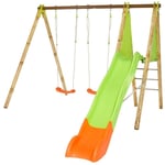 Balançoire en bois poutre métal 2,30 m Techwood terroba - 4 enfants