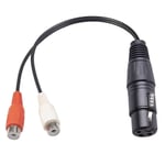 XLR till Dual RCA-kabel XLR till RCA Y-splitterkabel 3-stifts XLR-hona till 2RCA-hona förstärkare mixning