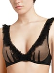 Chantal Thomass Womens Abysse T-Shirt Plunge Bra - Black Nylon - Size 32A