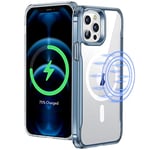 ESR Coque pour iPhone 12 Pro Max Compatible avec MagSafe, Magnétique Transparent Coque pour iPhone 12 Pro Max avec HaloLock, Protection Antichoc Militaire, Bleu Transparent