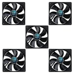 5 x Pack Gelid Solutions Silent 12 Black 120mm Case Fans 1000 RPM 40.3 CFM 3-Pin