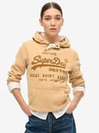 Superdry Classic Vl Graphic Hoodie - Brown, Brown, Size 6, Women