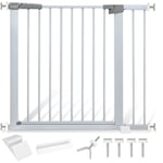 VINGO Barrière de sécurité 97-104cm Grille de protection de porte pour escalier Sans perçage Fermeture automatique de large Blanc