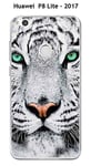 Onozo Coque TPU Gel Souple Huawei P8 Lite - 2017 Design Tigre Blanc