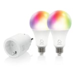 Deltaco Smart Home Starter Kit med Smart Plug och 2 RGB LED-lampor