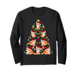 Cat Xmas Decoration Santa Hat Cat Christmas Tree Long Sleeve T-Shirt