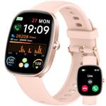 Montre Connectée Homme Femme avec Appels Bluetooth, Smartwatch Moniteur de Sommeil/Tension Arterielle/Podometre/Cardiofrequencemetre/GPS de 100+Sports, IP68 Etanche Bracelet Connecté pour Android iOS