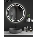 Keepbuying - Miroir rond 60x60cm, Design Décoration led touche tactile, Anti-buée, lumière Blanche Froide,pour salle de bain