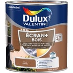 Ecran+ bois - Peinture satinée pour bois extérieur - Volets, portes, fenêtres, portails - Teck 0,5 l Dulux Valentine