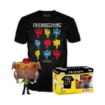 Funko Pop! & Tee: Friends - Monica With Turkey With Turkey - Large - (L) - T-Shirt - Clothes With Collectable Vinyl Figure - Gift Idea - Toys and Short Sleeve Top for Adults Unisex Men and Women