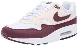 Nike Femme Air Max 1 Sneaker, Blanc/Marron (White Night Maroon Phantom Black), 42 EU