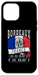 Coque pour iPhone 15 Pro Max Bordeaux France Flag Coordonnées GPS de Bordeaux