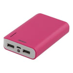 Deltaco Powerbank Med Ficklampa 6.000mah 2xusb Rosa, 2a