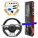 Tevlaphee Steering Wheel Lock, Steering Lock, Car Steering Wheel Lock, Vehicle Anti-Theft Lock, Adjustable, Universal Fit, Heavy Duty(Blue)