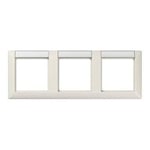 Jung ABAS 5830 NA Horizontal Frame 3-fold with Label Field, 12 x 56 mm, AS 500, Antibacterial White