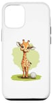 Coque pour iPhone 12/12 Pro Jolie balle de golf girafe pour un moment ludique