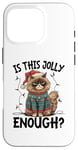 Coque pour iPhone 16 Pro Is This Jolly Enough Grumpy Santa Cat Pun Pun Noël