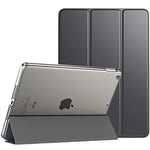 TiMOVO Coque Compatible avec Nouvel iPad 9ème Gén 2021, iPad 8ème Gén 2020, iPad 7ème Gén 10.2" 2019, Couverture Légère avec Fonction Réveil/Sommeil avec Rétro Semi-Transparent Rigide - Gris Sidéral