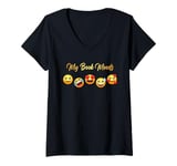 Womens My Book Moods – Cute Book Lover & Novel Reader Quote V-Neck T-Shirt