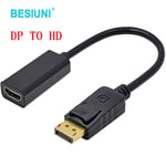 DP à HDMI - 25cm - Câble adaptateur DisplayPort DP vers HDMI, 3 en 1, 1080P, convertisseur, pour ordinateur portable, projecteur, HDTV