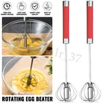 2PK Semi-Automatic Egg Whisk Hand Push Egg Beater Stainless Steel Blender Mixer