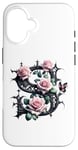 Coque pour iPhone 16 Letter S Initial Floral Monogram Rose Pink Flower Butterfly