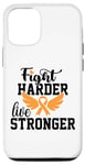 Coque pour iPhone 14 Pro Lutte plus dur Live Stronger Orange Ribbon Sensibilisation à la leucémie