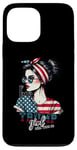 Coque pour iPhone 13 Pro Max Trump Girl Messy Bun Trump 2024 Élection Drapeau américain