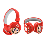 Super Mario Barnhörlurar för barn Bluetooth Trådlösa Stereo On-Ear Hörlurar Red