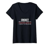 Womens Cricket Game Sports Cricket Player V-Neck T-Shirt