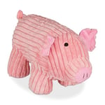 Relaxdays Butoir de Porte Cochon, pour Sol, sur Pieds, cale Original, Figurine remplie de Sable, 15 cm de Haut, Rose