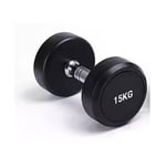 15KG Rubber Dumbbell Round Lifting Hand Weights Home Fitness Gym Dumbbell