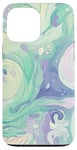 iPhone 13 Pro Max Swirl Green Color Illustration Pattern Abstract Art Case