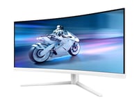 Philips Evnia 5000 34M2c5501a - Led-Skärm - Spel - Böjd - 34" - 3440 X 1400 Wqhd @ 180 Hz - Fast Va - 300 Cd/M² - 4000:1 - Displayhdr 400 - 0.5 Ms - 2Xhdmi, Displayport - Högtalare - Vit