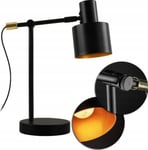 Gtv Skrivebordslampe Selvia Ii Gtv Skrivebordslampe 5570 E14 Maks. 25W Maks. 250V Ip20 Dia. 20 Cm Sort/Gull Lb-Selvii-11-Dec