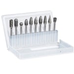 Fraise à distance en carbure de tungstène,mèches carrées,double coupe diamant,outils Dremel pour le travail du bois,de la pierre,de l'acier et du métal,10 pièces - Type 10 pcs set