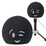 YOUSHARES Blue Snowball Pop Filter - Customizing Microphone Windscreen Foam Cover for Improve Blue Snowball iCE Mic Audio Quality (Smile)