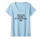 Womens Hello I'm Awesome But You Can Call Me Umar V-Neck T-Shirt