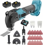 Outil multifonction oscillant sans fil sans balai 18V Li - ion 22 pièces Kit auxiliaire lame de ponçage / coupe avec batterie 2x5.5ah et chargeur - Compatible avec la Makita