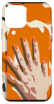 Coque pour iPhone 12 mini Imprimé animal art déco orange avec doigt coréen cœur main