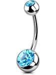 OUFER Body Piercing Titanium Externally 10/12/14/16mm Belly Bars 14G Extra Long Navel Piercings Barbell 1.6mm Belly Button Bars Navel Bar Piercing Jewellery