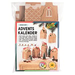 Folia 9385 - Hygge Dorf - Calendrier de l'Avent - 24 boîtes à suspendre ou à poser - Idéal comme cadeau et spéciale décoration de Noël - Réutilisable - Multicolore