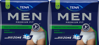 2 x Tena Men - Premium Fit Protective Underwear - Large/Extra Large - 8 Pants