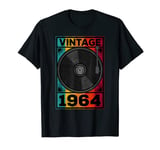 Retro Music Album Lover Vinyl Record Vintage 1964 Birthday T-Shirt