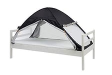 Deryan Tente de Lit Pop Up - Moustiquaire Lit Double - Tente Moustiquaire Pop Up - Pliable et Légère - 200x90x110cm - Moustiquaire Lit & Moustiquaire Voyage avec Sac de Transport Noir